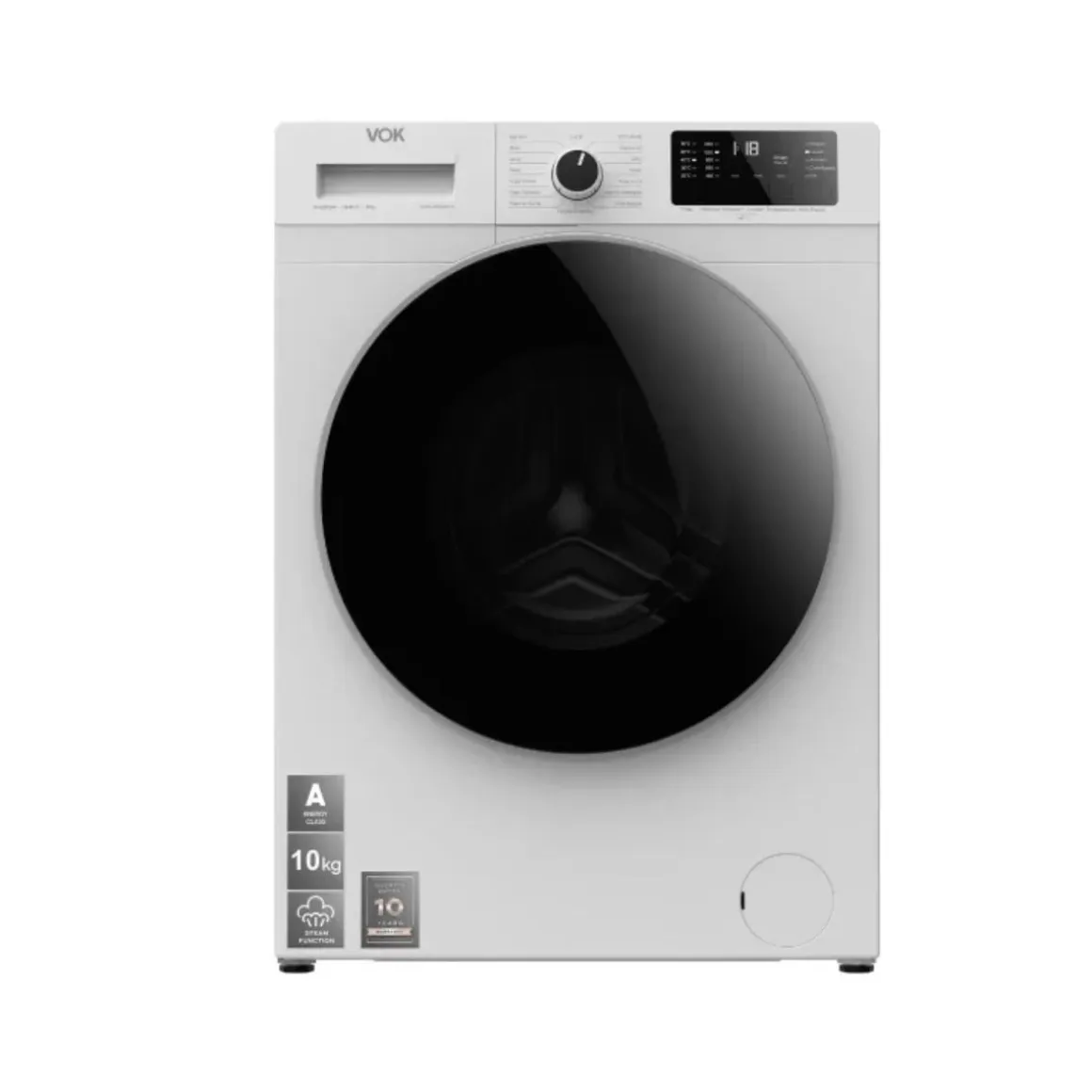 Lavadora carga frontal Vok EVW-10BAW12PR 10kg 1200 rpm 15 programas A blanco 60 cm