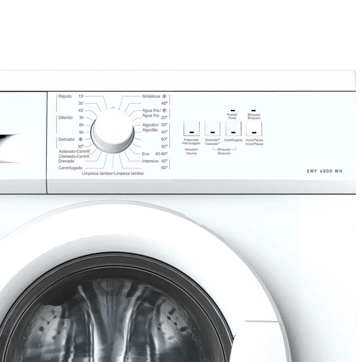 Lavadora Edesa EWF-6000 WH 6kg 1000 rpm 23 programas D blanco 85 cm