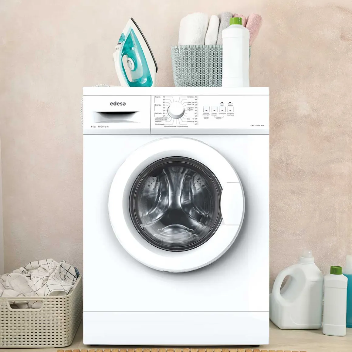 Lavadora Edesa EWF-6000 WH 6kg 1000 rpm 23 programas D blanco 85 cm
