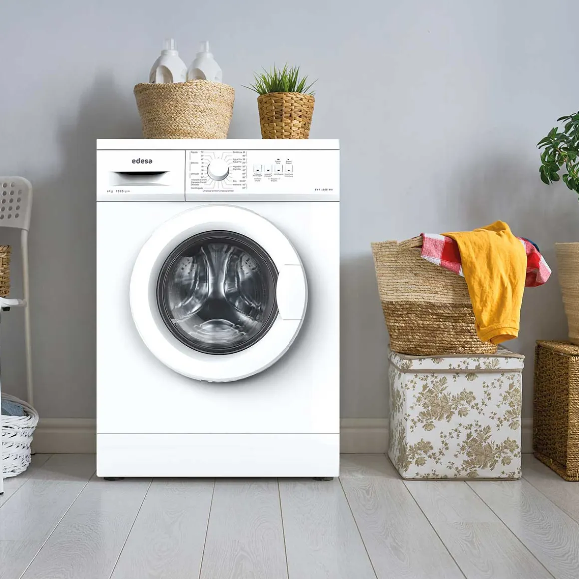 Lavadora Edesa EWF-6000 WH 6kg 1000 rpm 23 programas D blanco 85 cm