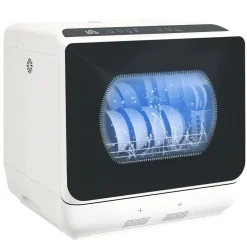 Lavavajillas compacto Homcom 4 servicio 6 programas blanco 45 cm