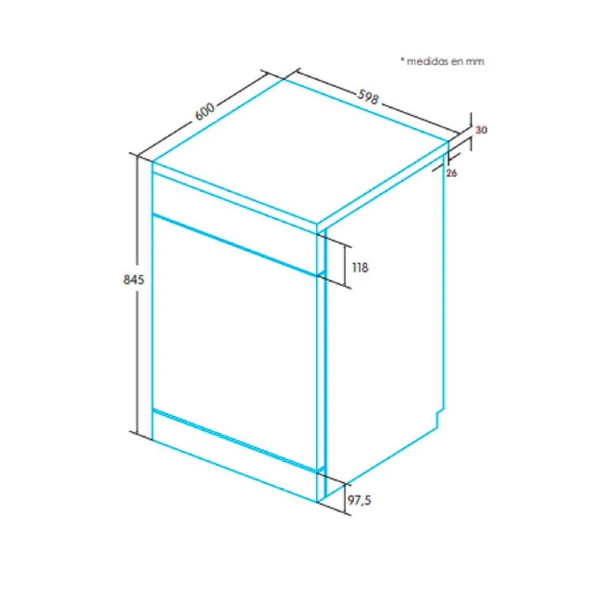 Lavavajillas Edesa EDW-6130X 13 servicios 6 programas E inox 59,8 cm