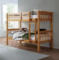 Litera Moon somieres incluidos madera maciza natural 156x205x100 cm