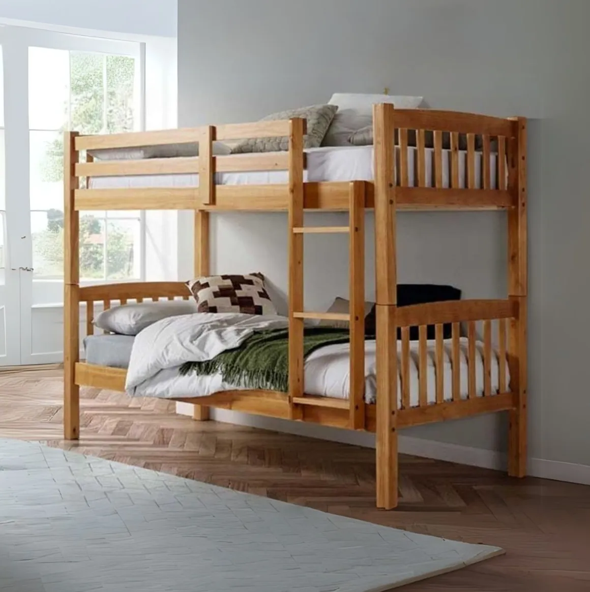 Litera Moon somieres incluidos madera maciza natural 156x205x100 cm