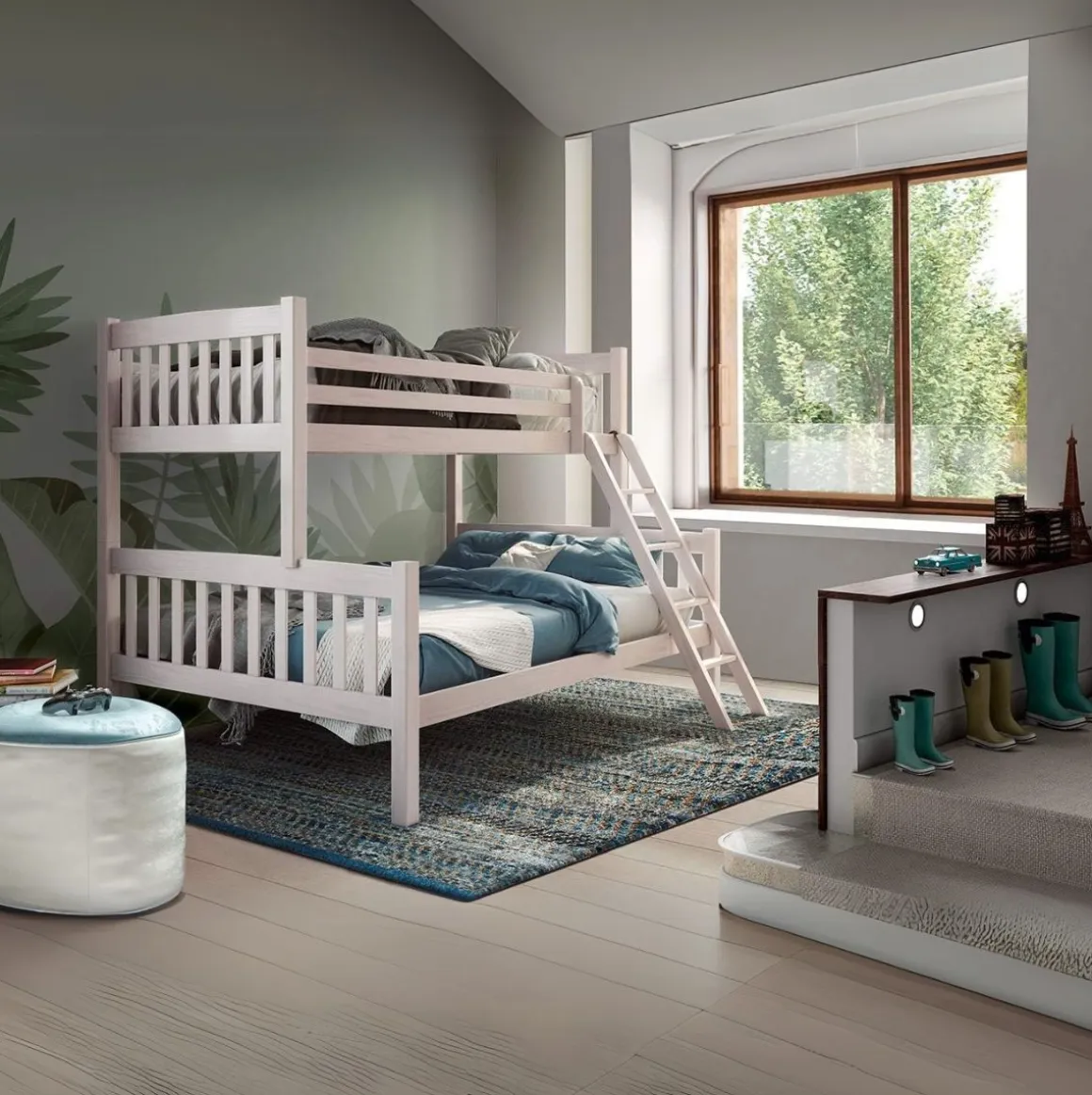 Litera Twink somieres incluidos madera de pino natural 156x205x151 cm