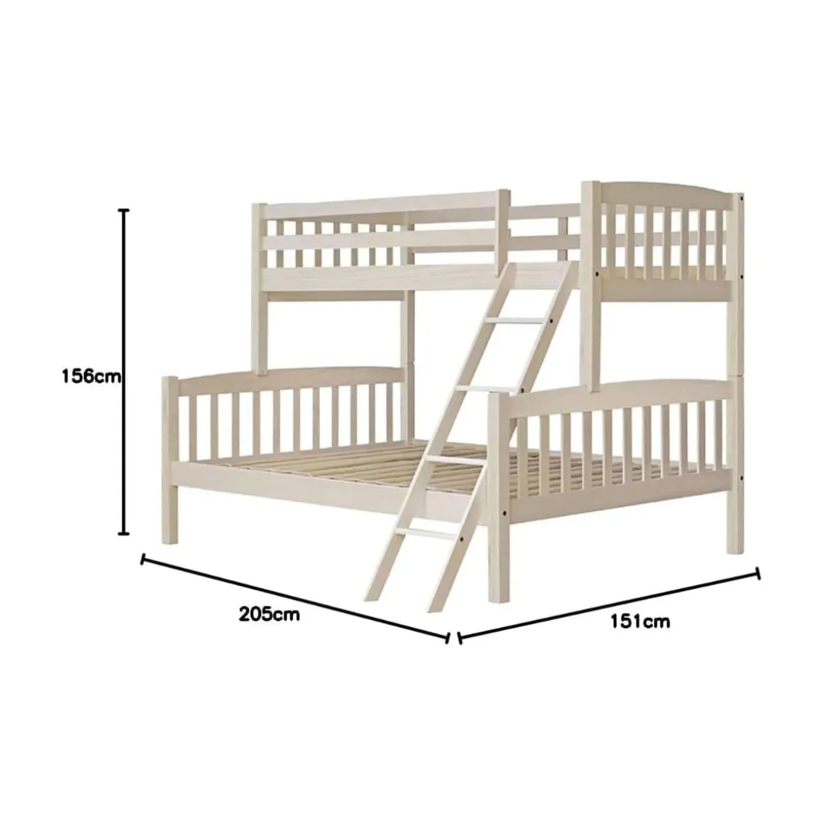 Litera Twink somieres incluidos madera de pino natural 156x205x151 cm