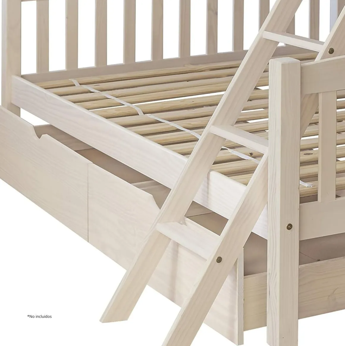 Litera Twink somieres incluidos madera de pino natural 156x205x151 cm