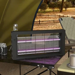 Lámpara antimosquitos Homcom luces LED 60 m² negro 25x49x6 cm