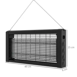 Lámpara antimosquitos Homcom luces LED 60 m² negro 25x49x6 cm