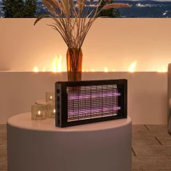 Lámpara antimosquitos Homcom luces LED 60 m² negro 25x49x6 cm