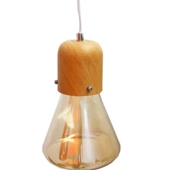 Lámpara colgante Wood E27 25W Ø15x26 cm