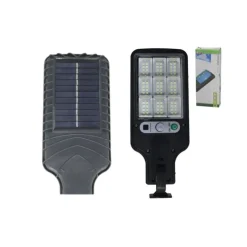 Lámpara de exterior 108 LED sensor de movimiento negro 6,3x8,5x21,5 cm