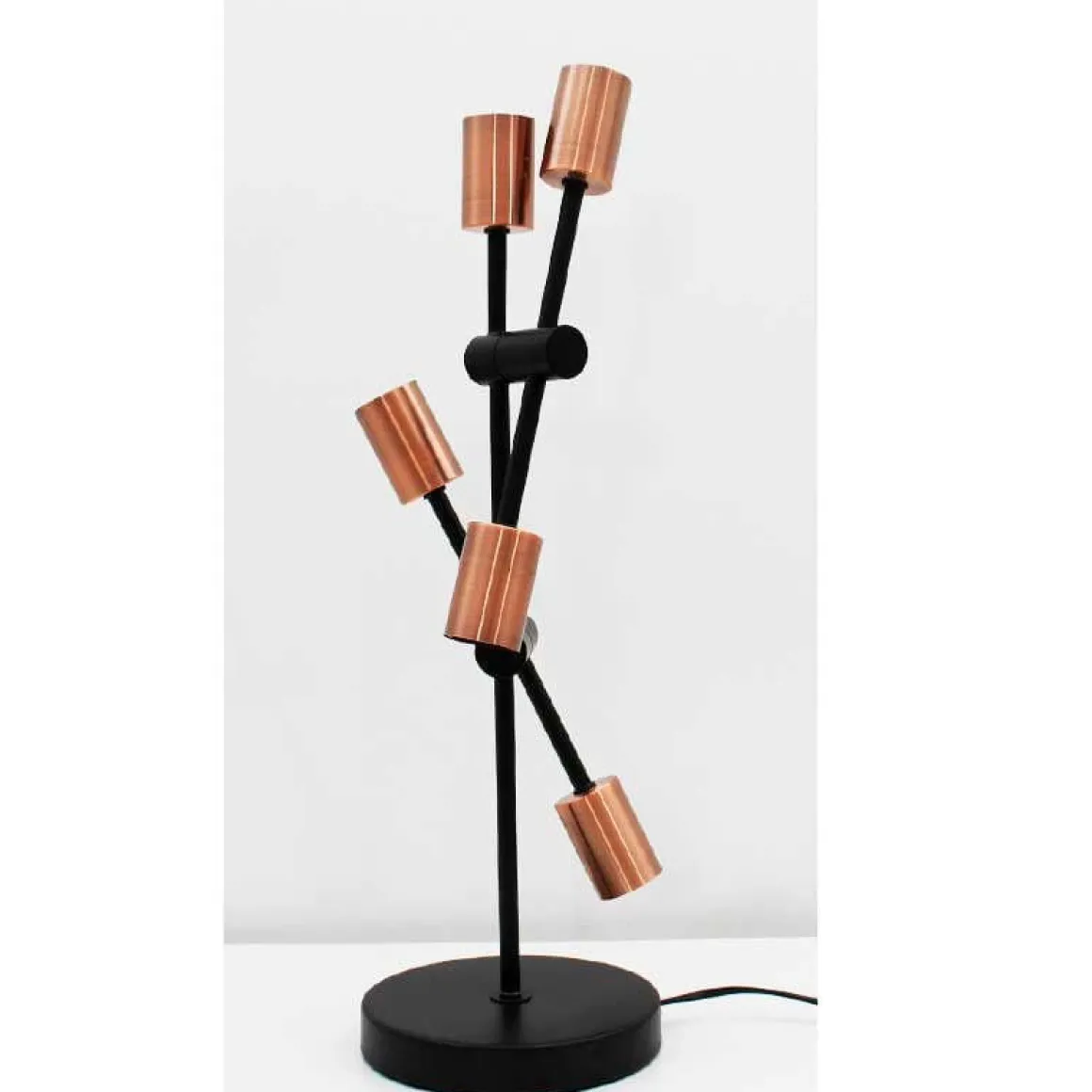Lámpara de mesa Iron Lamp 5 portalámparas negro/bronce Ø18x59 cm