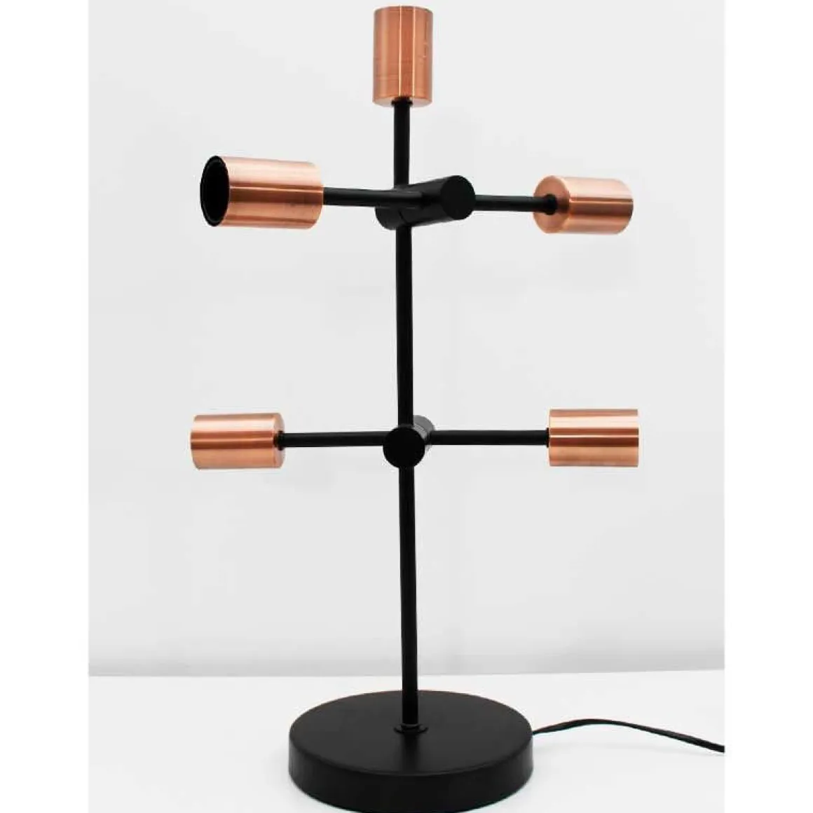 Lámpara de mesa Iron Lamp 5 portalámparas negro/bronce Ø18x59 cm