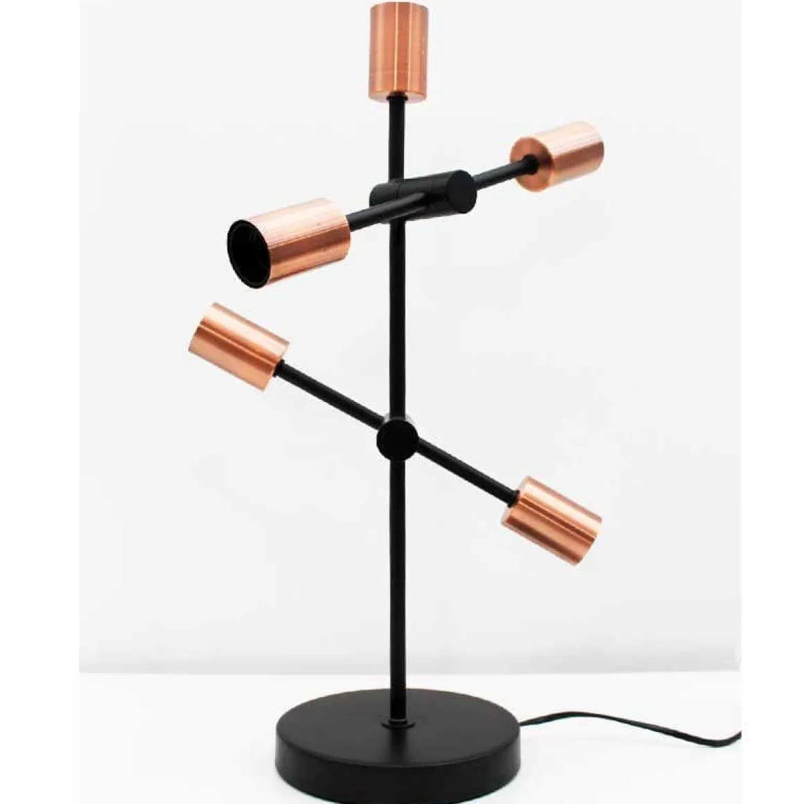 Lámpara de mesa Iron Lamp 5 portalámparas negro/bronce Ø18x59 cm