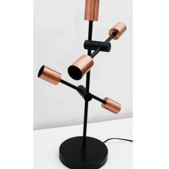 Lámpara de mesa Iron Lamp 5 portalámparas negro/bronce Ø18x59 cm