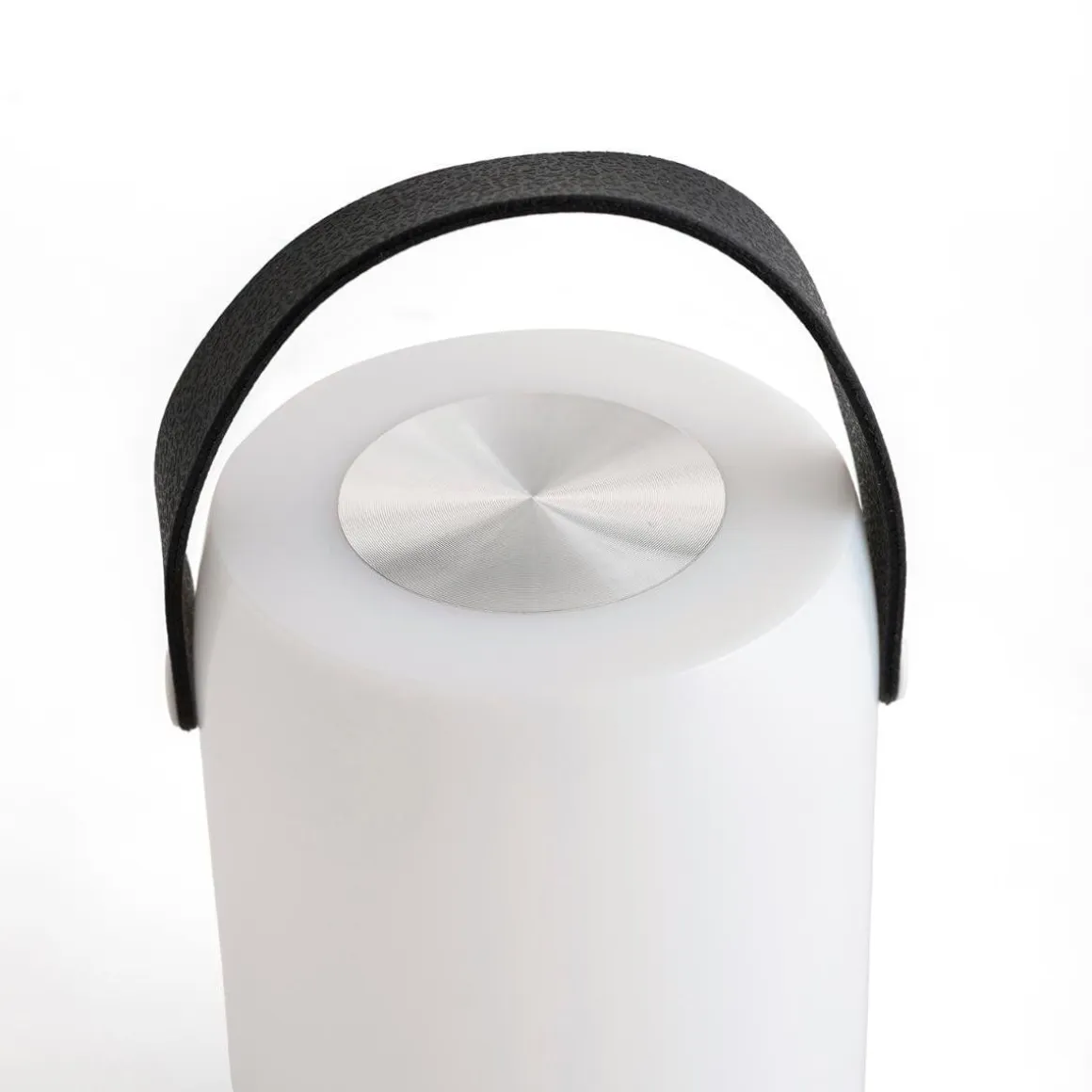 Lámpara de mesa Nora Vinthera exterior + asa + USB blanco/negro 19x11,5 cm