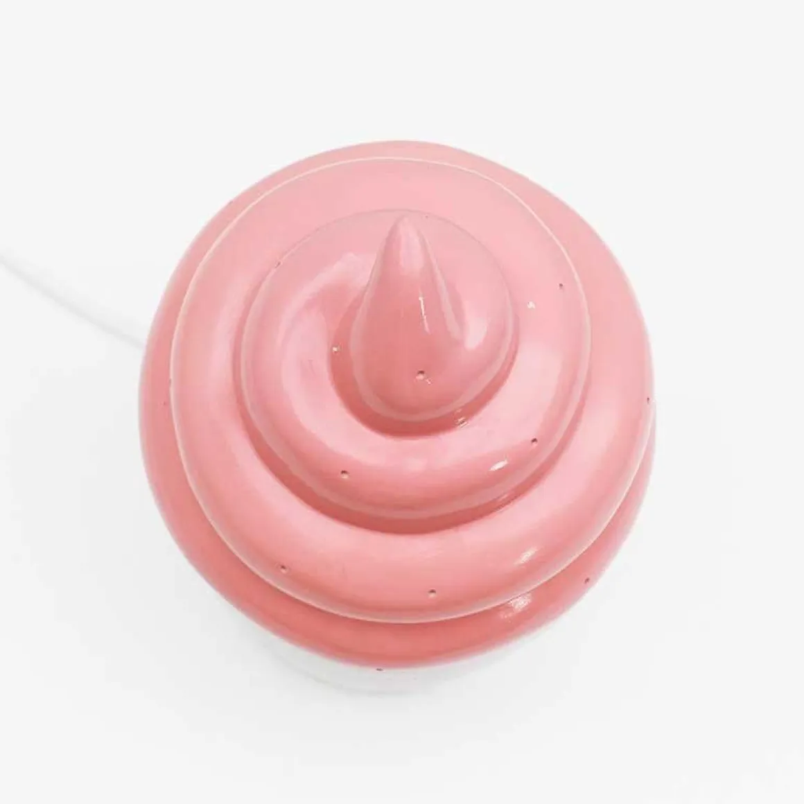 Lámpara de mesa Sweet diseño helado rosa/blanco Ø10x18 cm