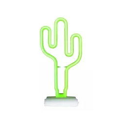 Lámpara de neón luz LED diseño cactus verde