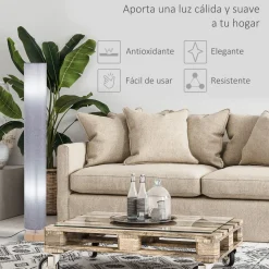 Lámpara de pie Australia Homcom 40W 2 puntos de luz gris Ø15x120 cm