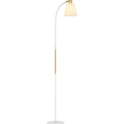 Lámpara de pie Bronx Homcom ángulo + altura ajustable blanco/dorado 127-160x49x21 cm