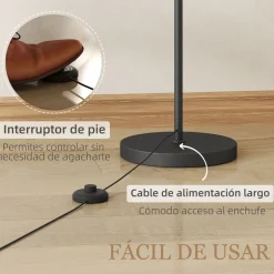 Lámpara de pie Brooklyn Homcom 11 niveles + mando a distancia negro/blanco 159,6x54,3x30,6 cm