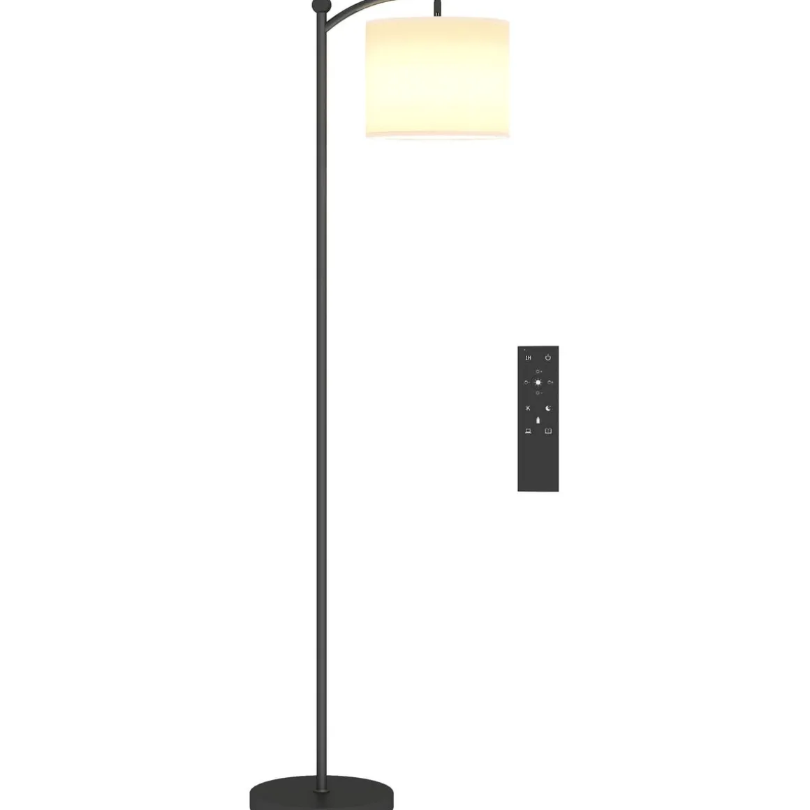 Lámpara de pie Brooklyn Homcom 11 niveles + mando a distancia negro/blanco 159,6x54,3x30,6 cm
