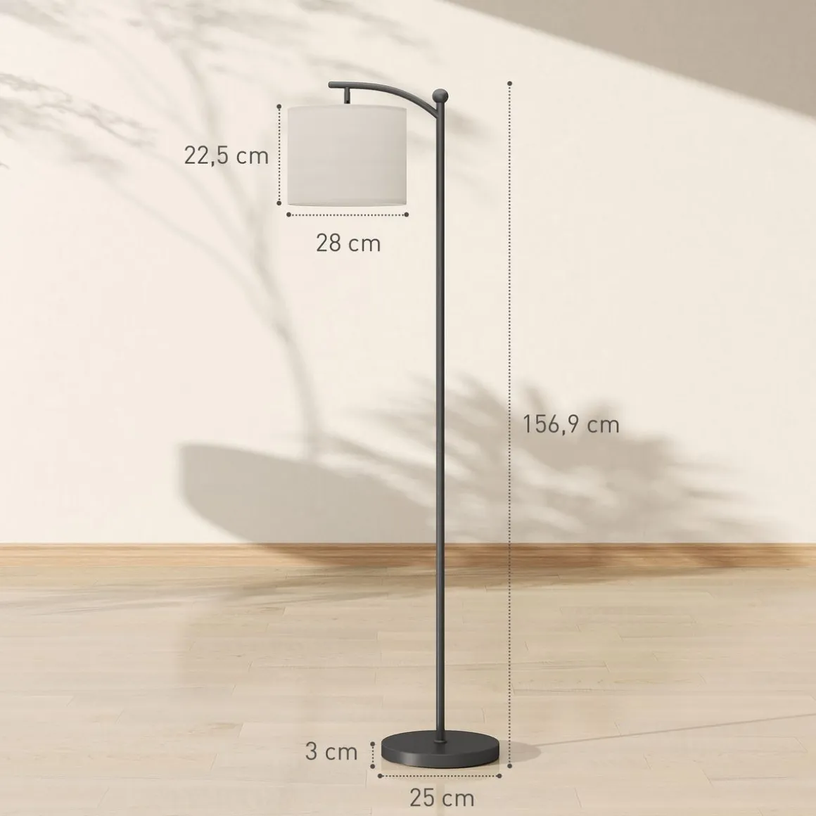 Lámpara de pie Brooklyn Homcom 11 niveles + mando a distancia negro/blanco 159,6x54,3x30,6 cm