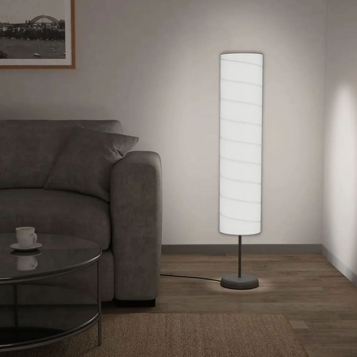 Lámpara de pie con soporte 60W E27 blanco Ø22x121 cm