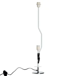 Lámpara de pie Homcom 2 luces E27 40W pulsador de pie blanco 120x15x15 cm