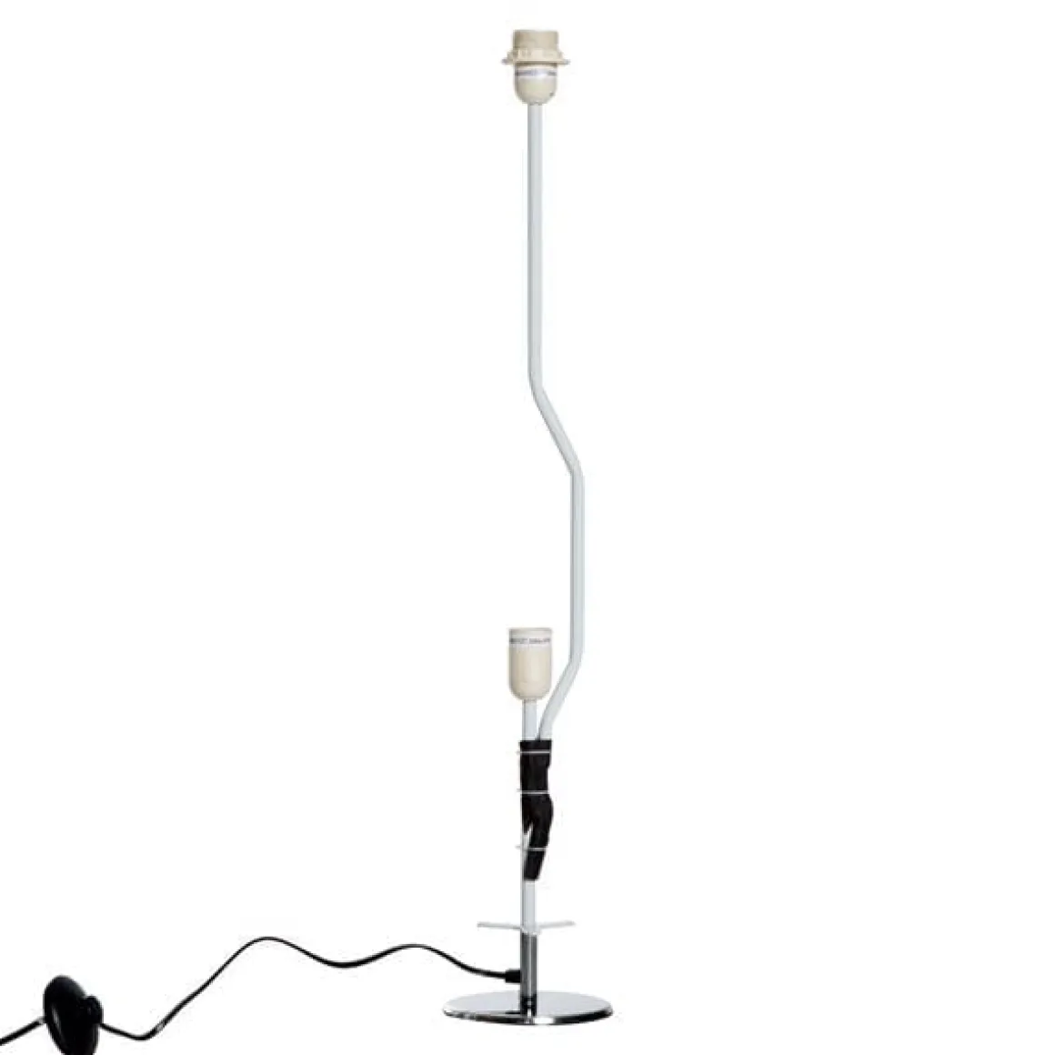 Lámpara de pie Homcom 2 luces E27 40W pulsador de pie blanco 120x15x15 cm