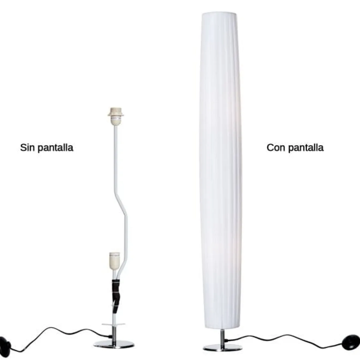 Lámpara de pie Homcom 2 luces E27 40W pulsador de pie blanco 120x15x15 cm