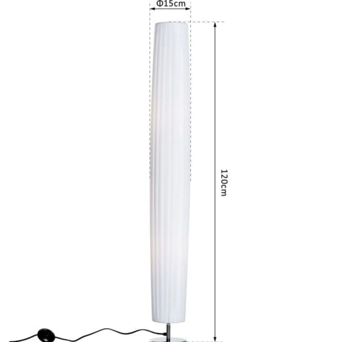 Lámpara de pie Homcom 2 luces E27 40W pulsador de pie blanco 120x15x15 cm
