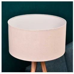Lámpara de pie Homcom con estante inferior E27 beige/natural 154 cm