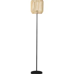Lámpara de pie Homcom Hércules 40W E27 pantalla de cuerda de papel Ø26x158 cm negro