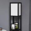 Lámpara de pie Homcom Pegaso 2 estantes 40W E27 negro/blanco 156x26x26 cm