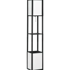 Lámpara de pie Homcom Pegaso 2 estantes 40W E27 negro/blanco 156x26x26 cm