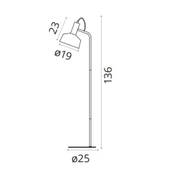 Lámpara de pie Leana Lumit 60W metal Ø19x136 cm