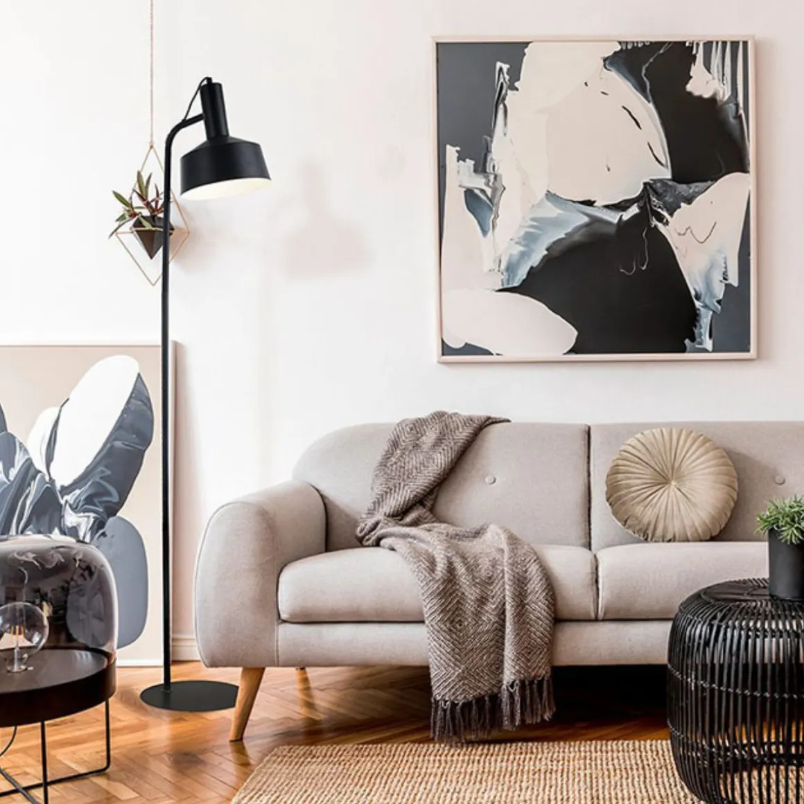 Lámpara de pie Leana Lumit 60W metal Ø19x136 cm