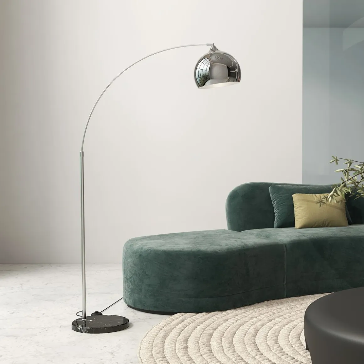 Lámpara de pie Modde Homcom 40W poste ajustable negro/plata 170-180x110-115x30 cm
