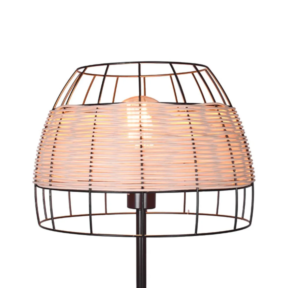 Lámpara de pie Sotero Lumit 60W mimbre marrón/natural Ø32x156 cm
