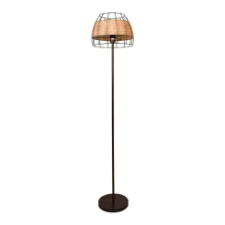 Lámpara de pie Sotero Lumit 60W mimbre marrón/natural Ø32x156 cm