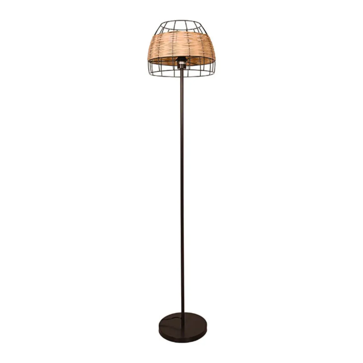 Lámpara de pie Sotero Lumit 60W mimbre marrón/natural Ø32x156 cm