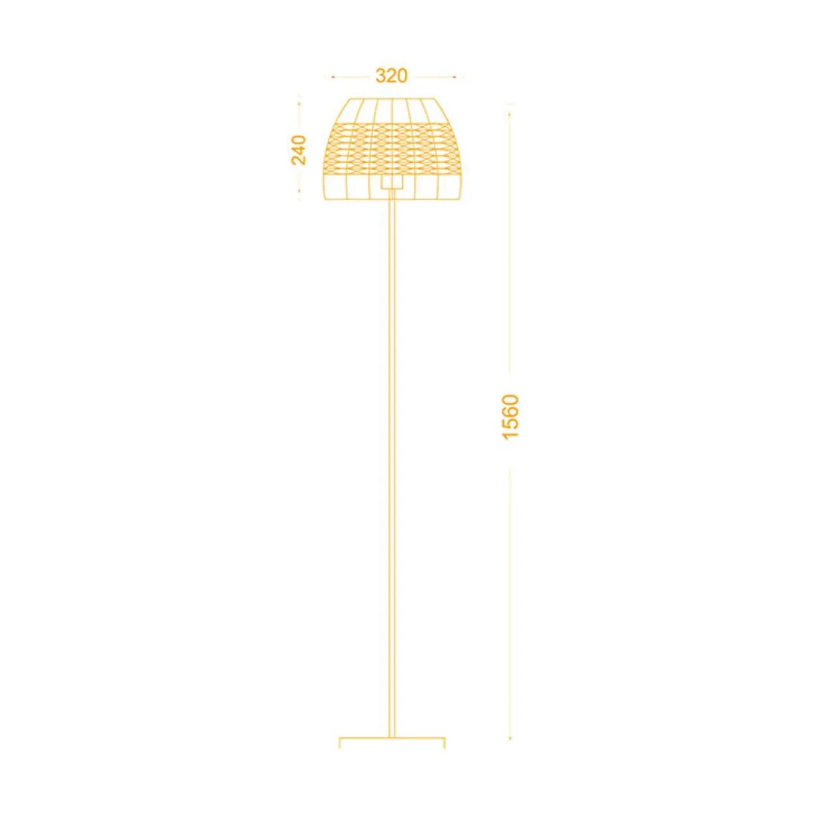 Lámpara de pie Sotero Lumit 60W mimbre marrón/natural Ø32x156 cm