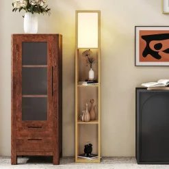 Lámpara de pie Tahi Homcom 40W 3 estantes 160x26 cm