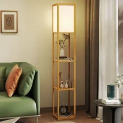 Lámpara de pie Tahi Homcom 40W 3 estantes 160x26 cm