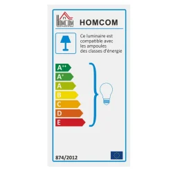 Lámpara de pie Tahi Homcom 40W 3 estantes 160x26 cm