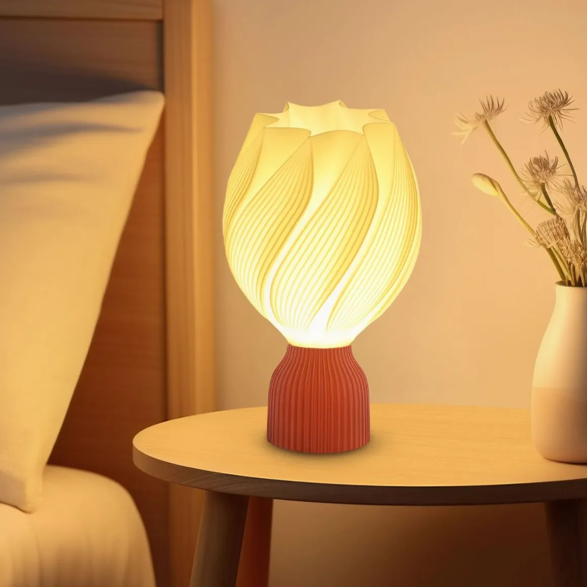 Lámpara de sobremesa Antorcha Homcom 25W luz LED 3000K blanco Ø16,5x28 cm