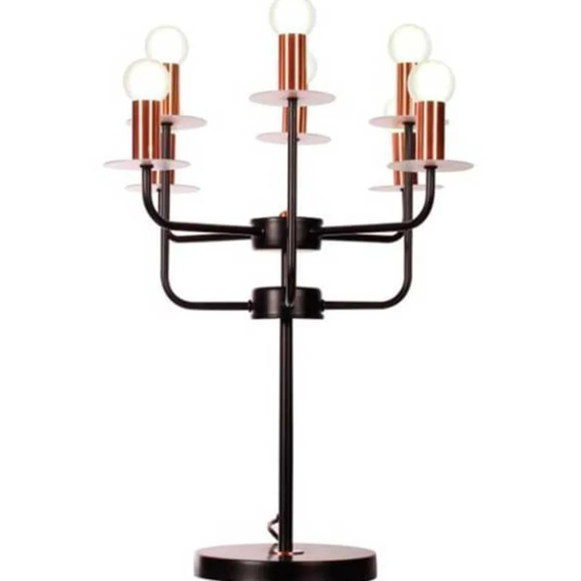 Lámpara de sobremesa Candelabra 8 brazos E14 25W negro/cobre 60x50x50 cm
