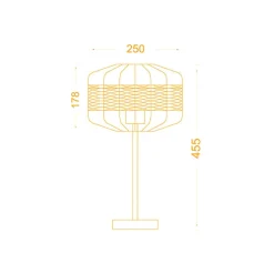 Lámpara de sobremesa Solange Lumit 60W mimbre natural/marrón Ø25x45,5 cm